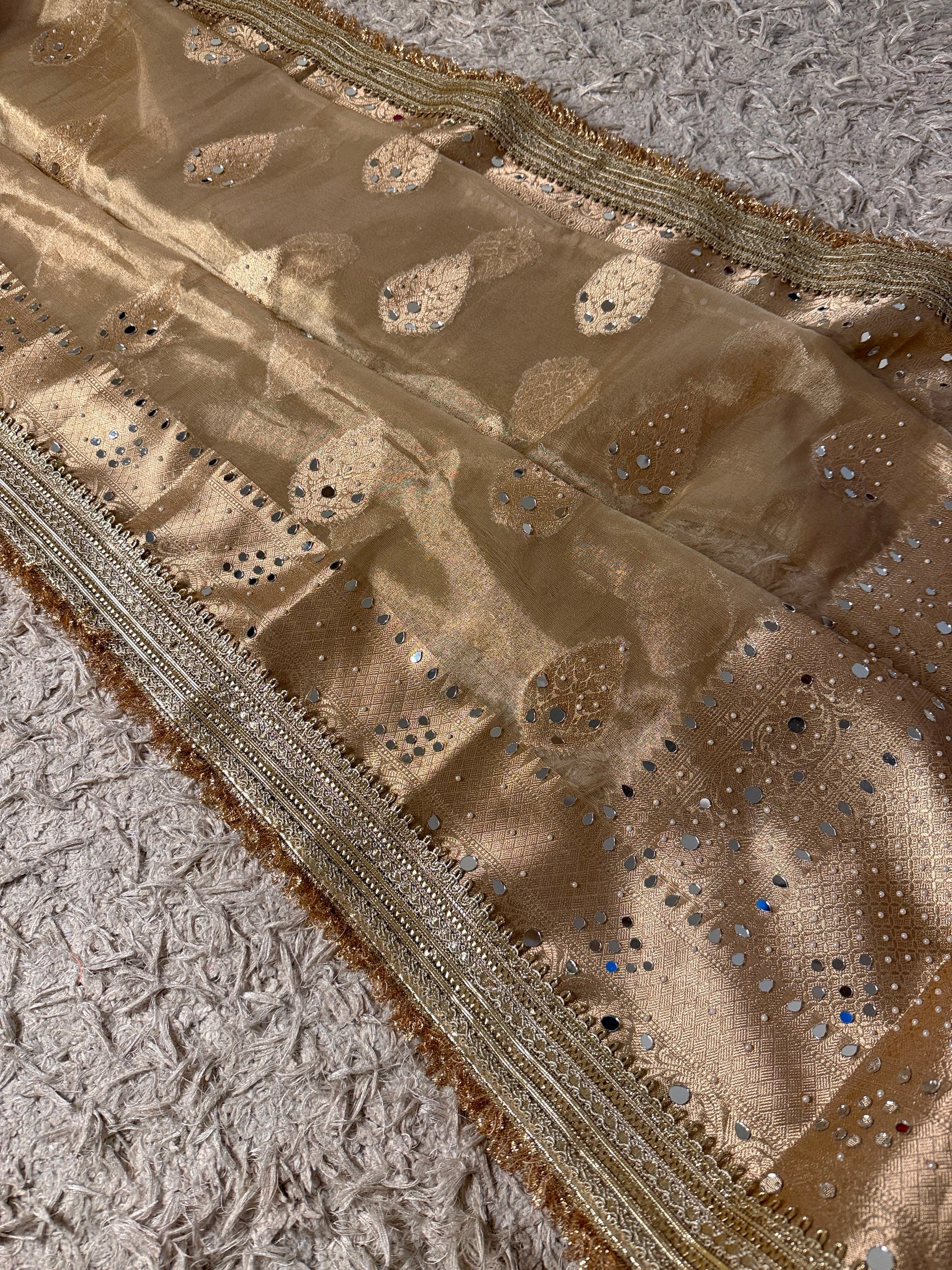 Natural Colour Banarasi Katan Tissue Silk Saree