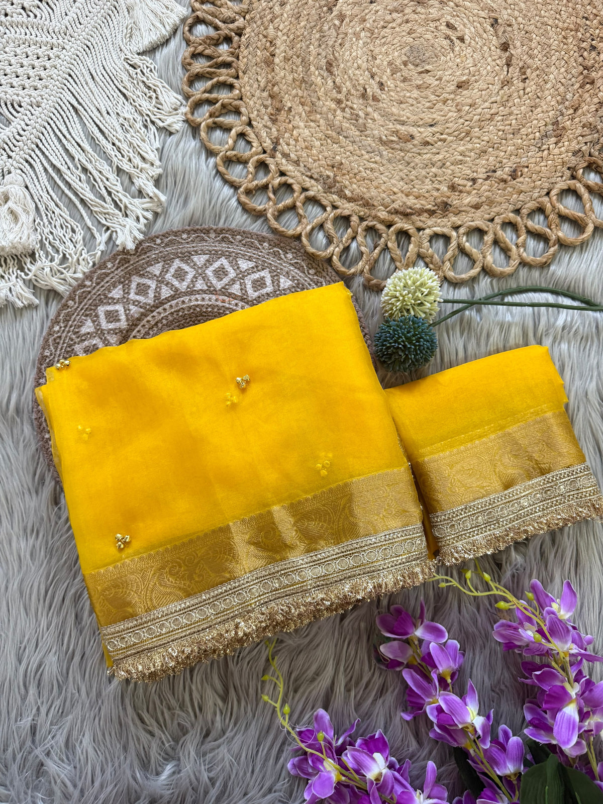 Premium saree with all over Ghungroo work
