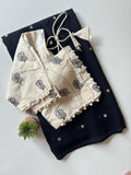 Georgette saree with sequence butties on all over the saree