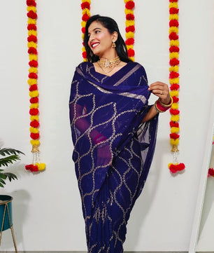 Pure Viscose Georgette Saree