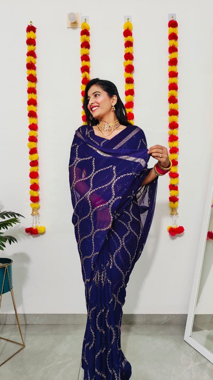 Pure Viscose Georgette Saree