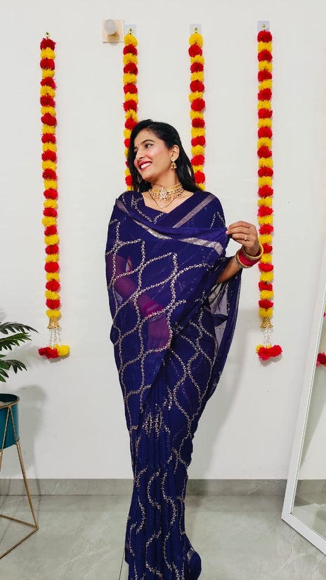 Pure Viscose Georgette Saree