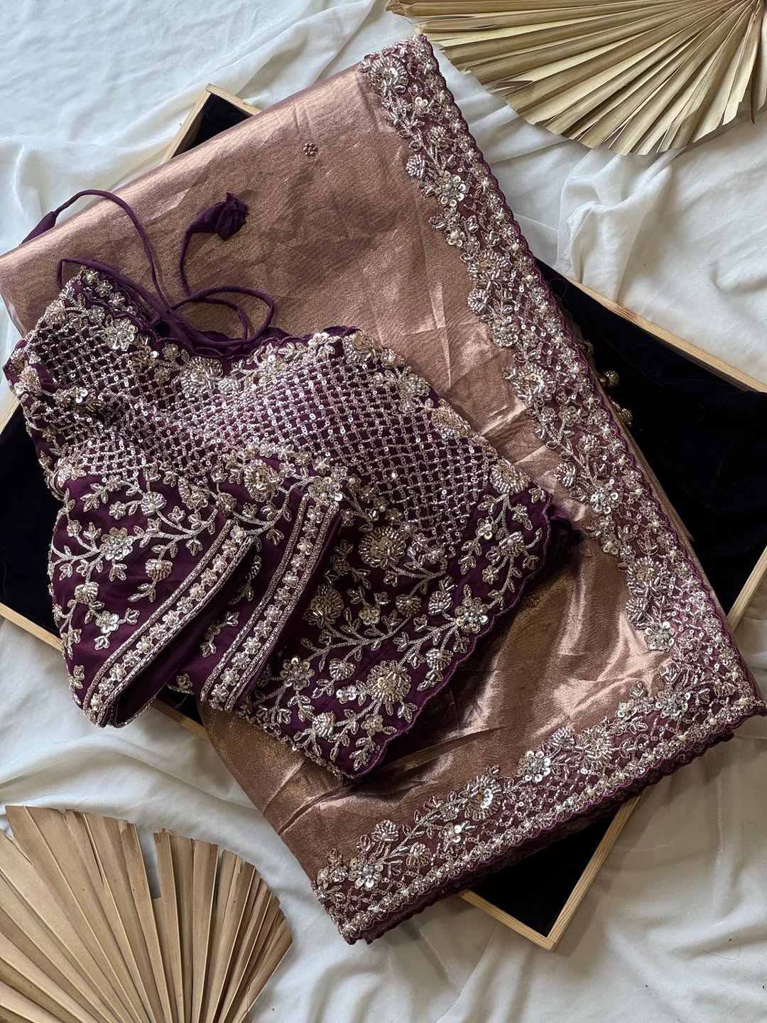 Stunning Pure Soft Designer metallic Silk Saree