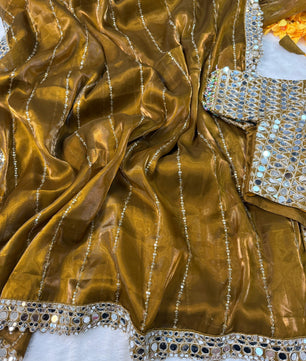 Beautiful satin organza saree