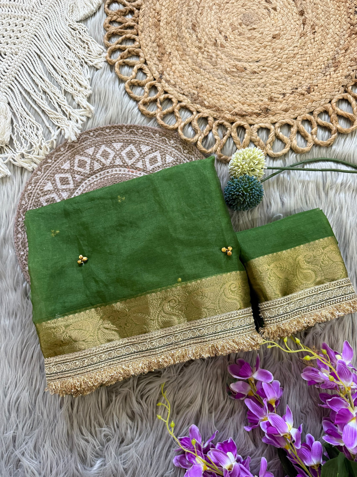Premium saree with all over Ghungroo work