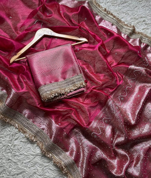 Banarasi soft  maharani glass tissue silk