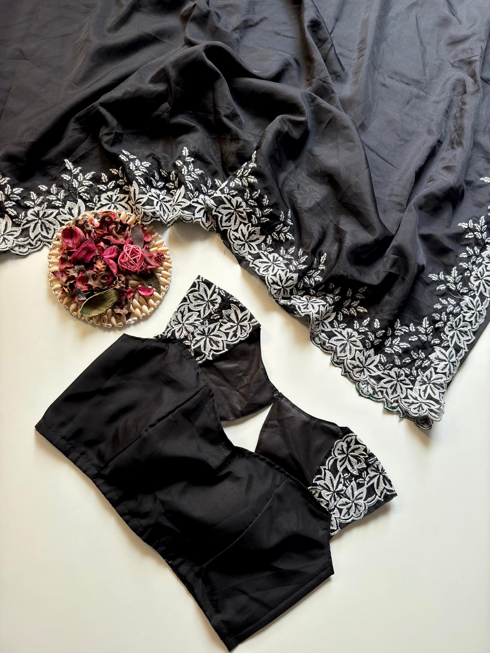 Pure Tebby Silk With Multy Thread Work And Scalping Border