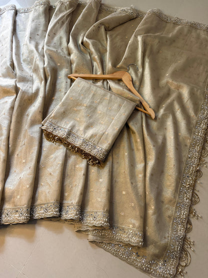 Soft Tissue saree with all over booti