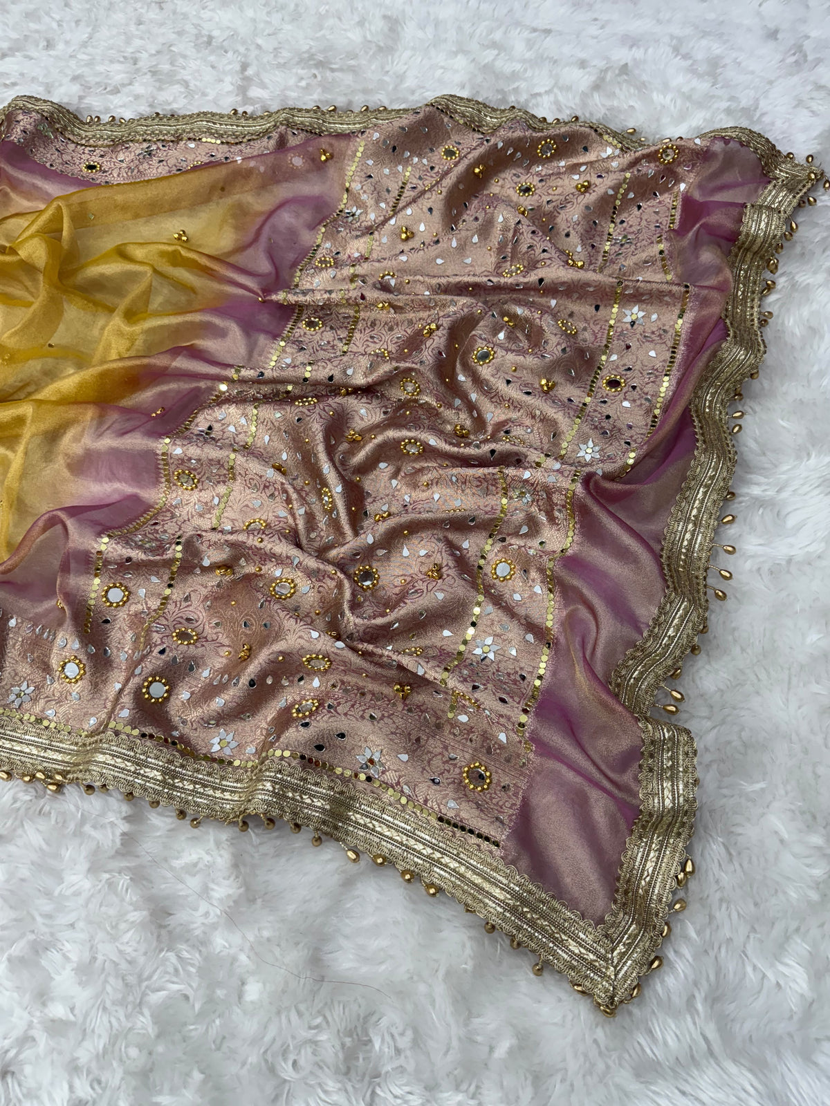 UNIQUE SHADE IN OUR MULTI COLOR GHOONGRU EDITION SAREE
