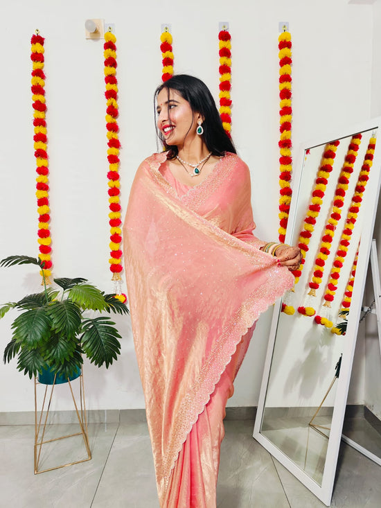 Beautiful saree in space silk fabric