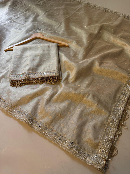 Soft Tissue saree with all over booti