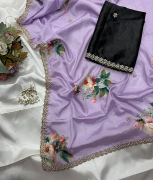 New demanded Moti work printed saree