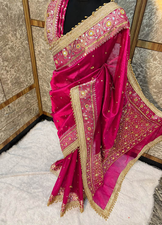 Soft tissue silk saree with heavy Ghungroo work