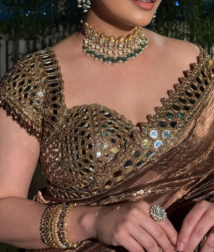 Beautiful satin organza saree