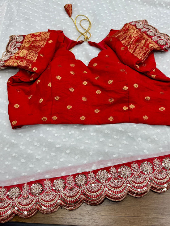 Durga Puja special saree in Georgette fabric ✨