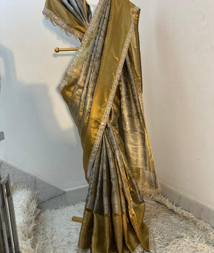 Authentic kanjivaram brocade tissue saree