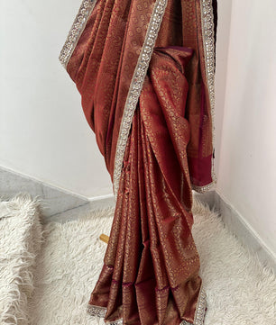 Authentic kanjivaram brocade tissue saree