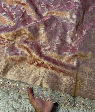 Masterpiece Glass Tissue Banarasi *Handwork* Stone, Mirror Work Saree