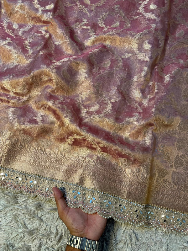 Masterpiece Glass Tissue Banarasi *Handwork* Stone, Mirror Work Saree