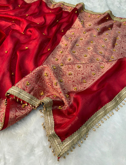 Royal Ghoongru Tissue Saree