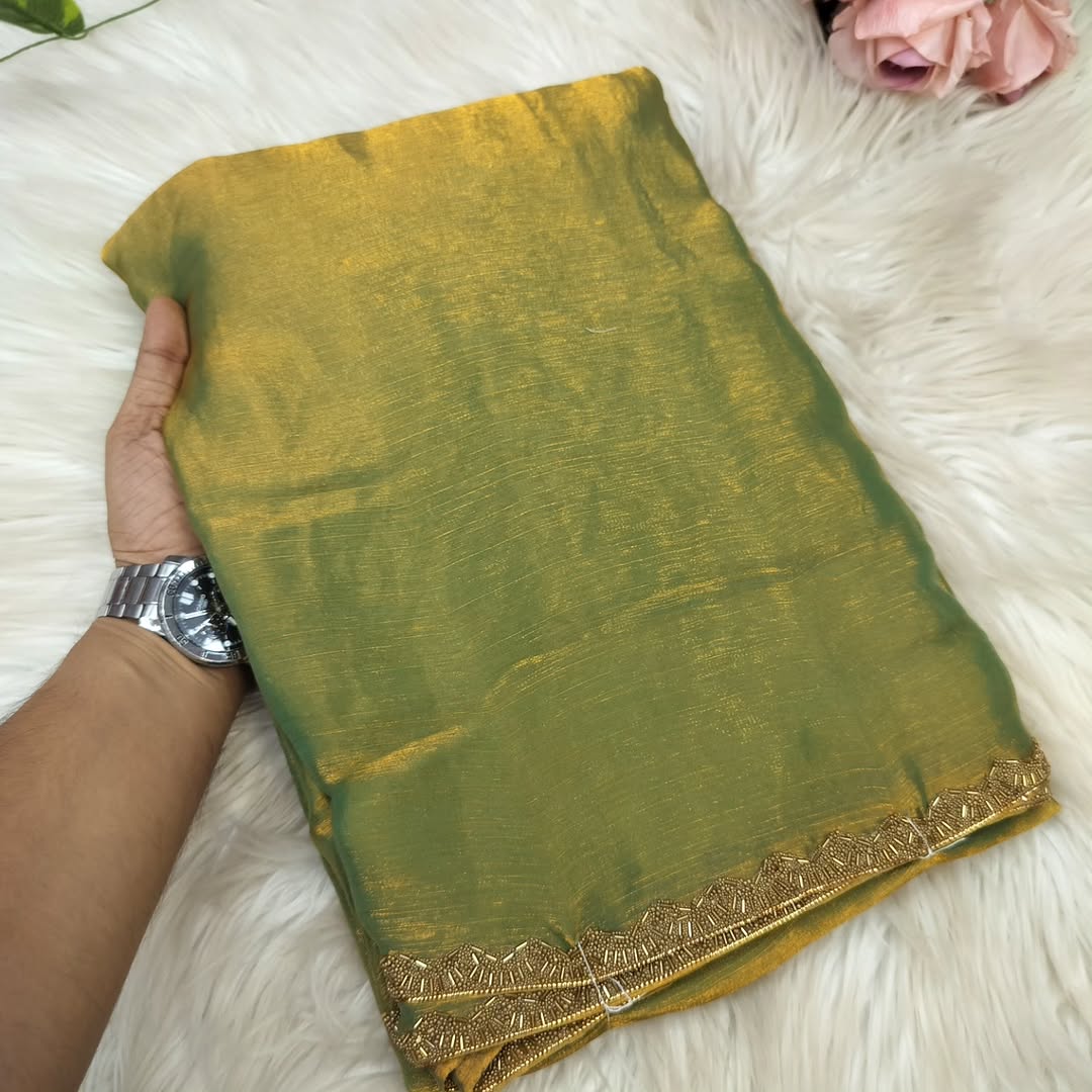 Most viral saree in Fandy silk fabric