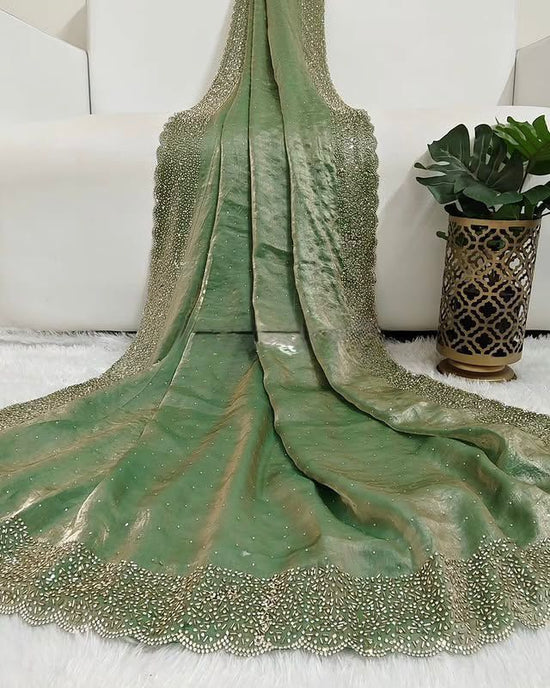 Beautiful saree in space silk fabric