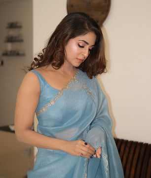 Beautiful saree in katdana work