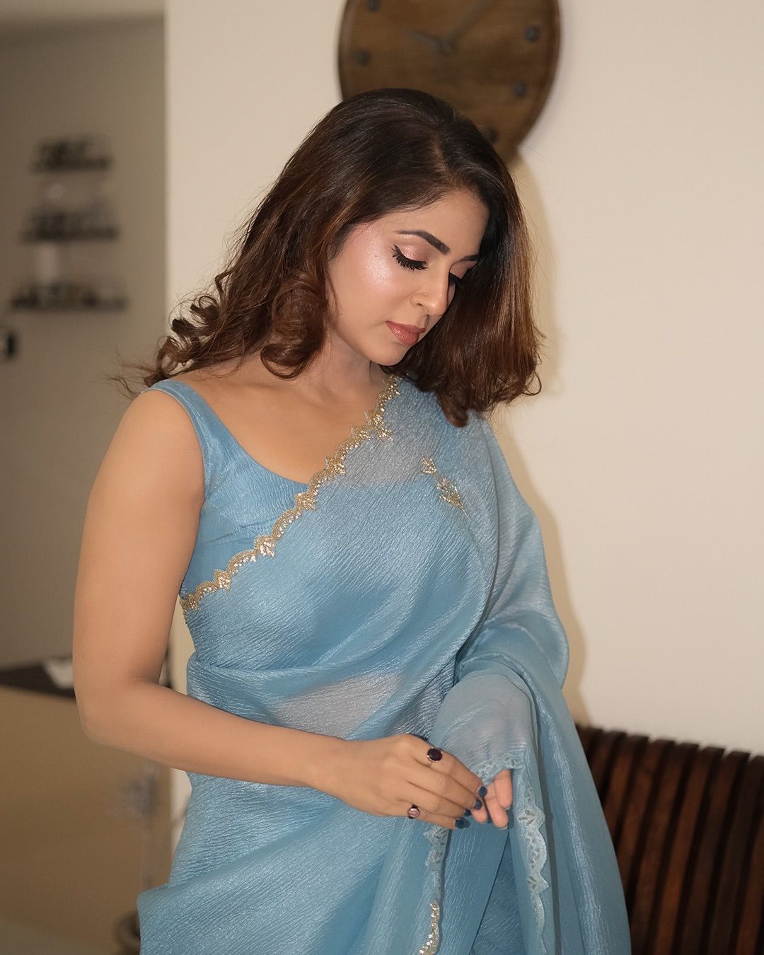 Beautiful saree in katdana work