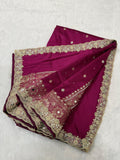 Presenting Timeless Banarasi Semi Katan Soft Silk Lace work Saree