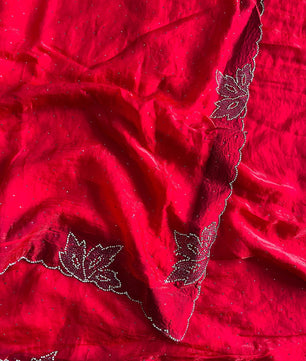 Blooming Fox Georgette saree with dual tone diamonds on all over the saree