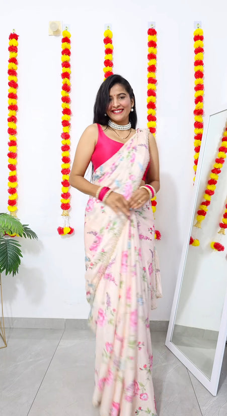 New demanded Moti work printed saree