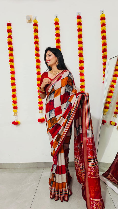 Beautiful Viscose  Chanderi Saree