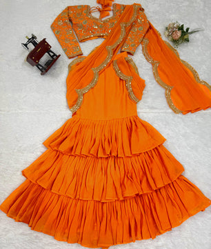 Beautiful faux Georgette ready to wear saree