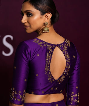 Beautiful handwork all over back nd sleves with designer handwork in blouse