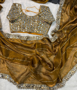 Beautiful satin organza saree