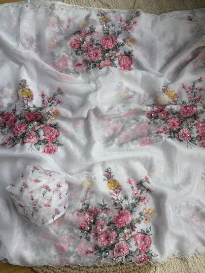 *Pure soft teby silk saree with beautiful digital prints