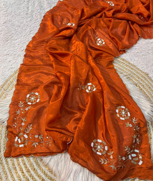 Premium saree in soft shine silk fabric