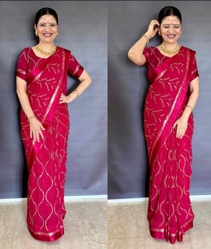 Pure Viscose Georgette Saree