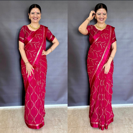 Pure Viscose Georgette Saree