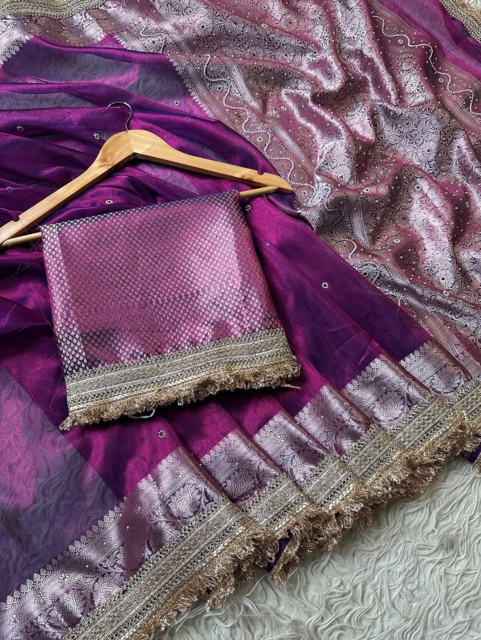 Banarasi soft  maharani glass tissue silk
