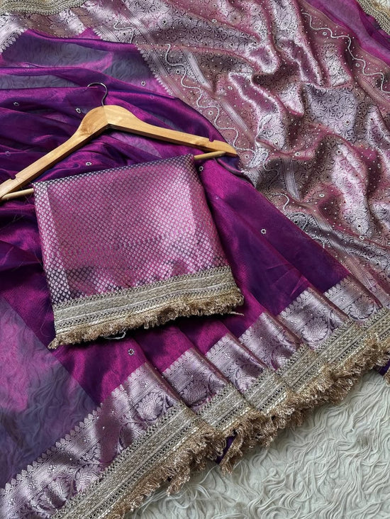 Banarasi soft  maharani glass tissue silk