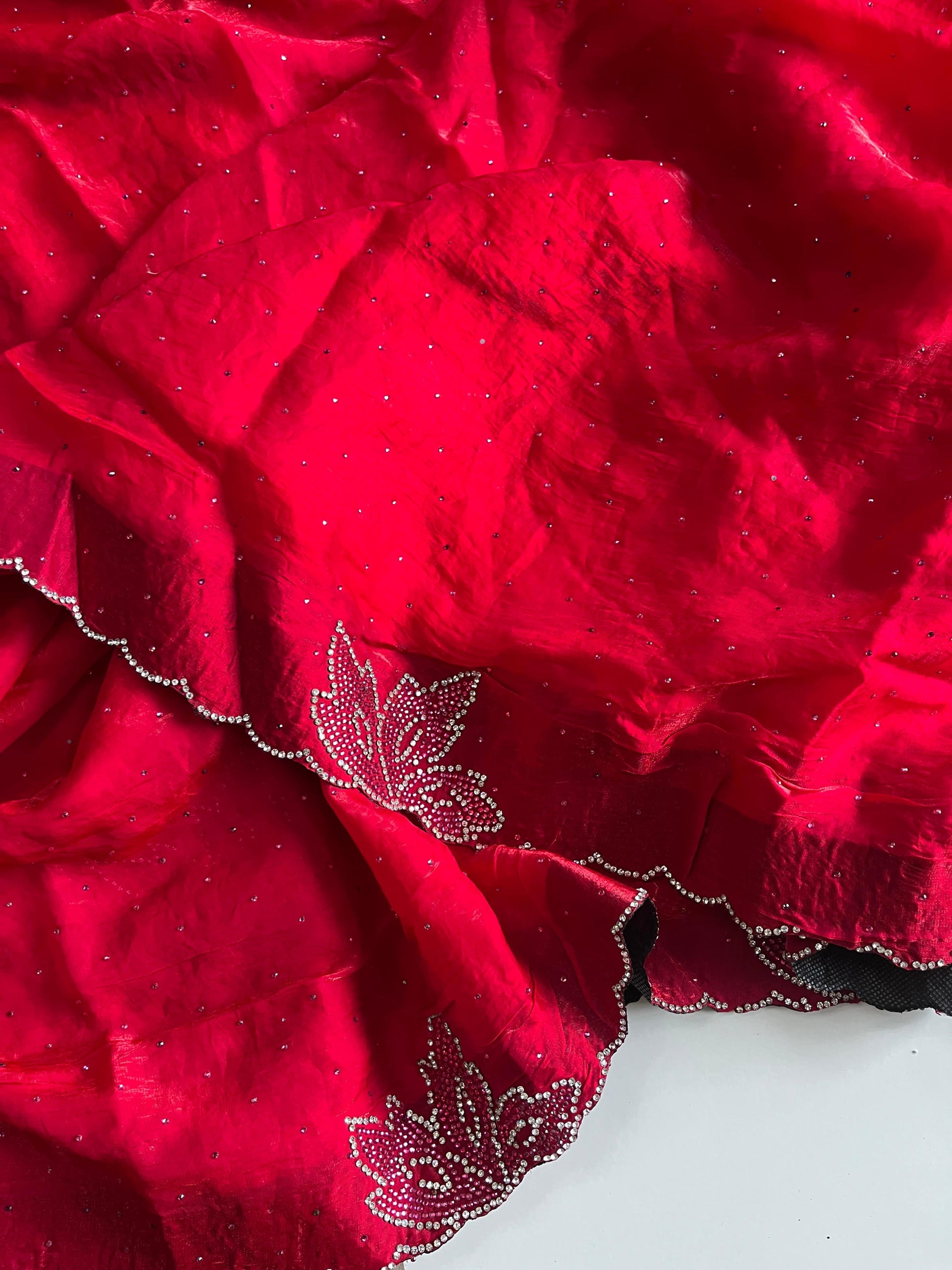 Blooming Fox Georgette saree with dual tone diamonds on all over the saree