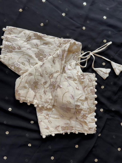 Blooming Georgette Saree with All-Over Sequin Butties