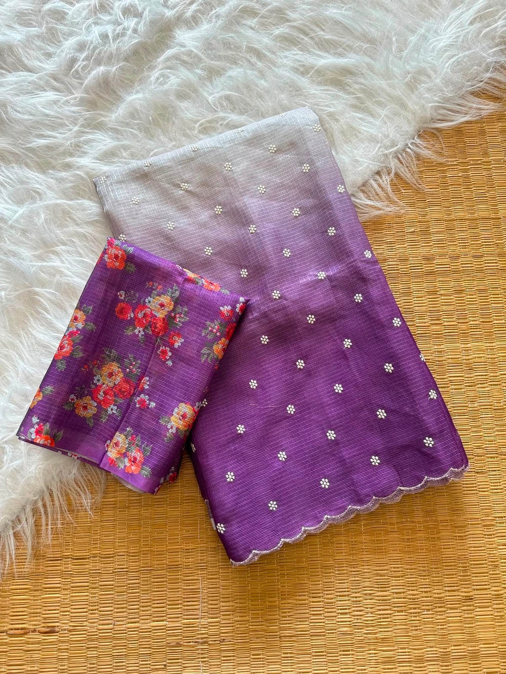 Orignal Doria saree with white butti