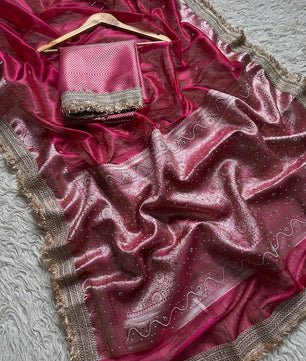 Banarasi soft  maharani glass tissue silk