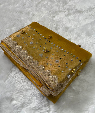 Premium tissue Ghoongru saree