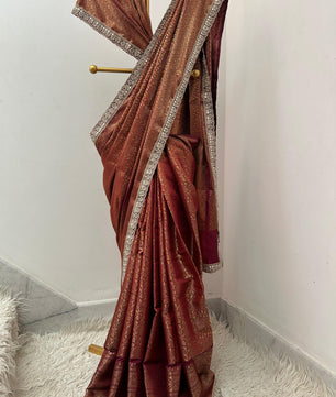 Authentic kanjivaram brocade tissue saree