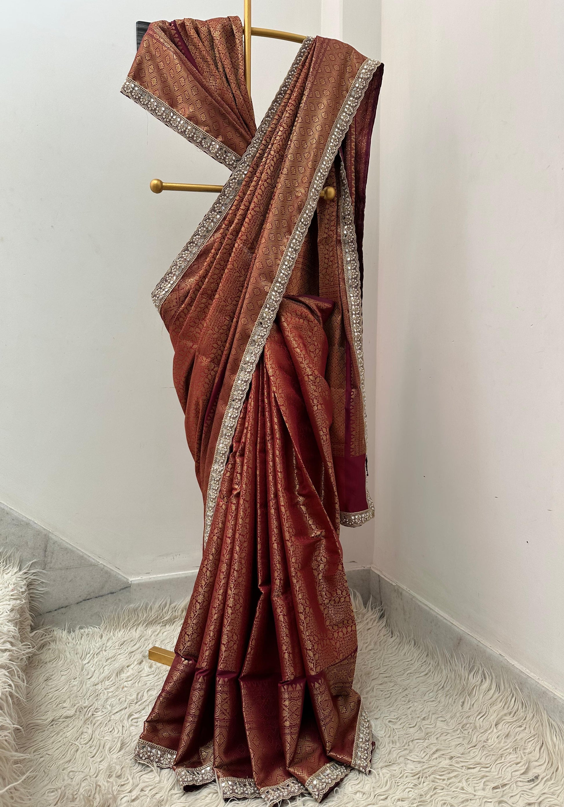 Authentic kanjivaram brocade tissue saree