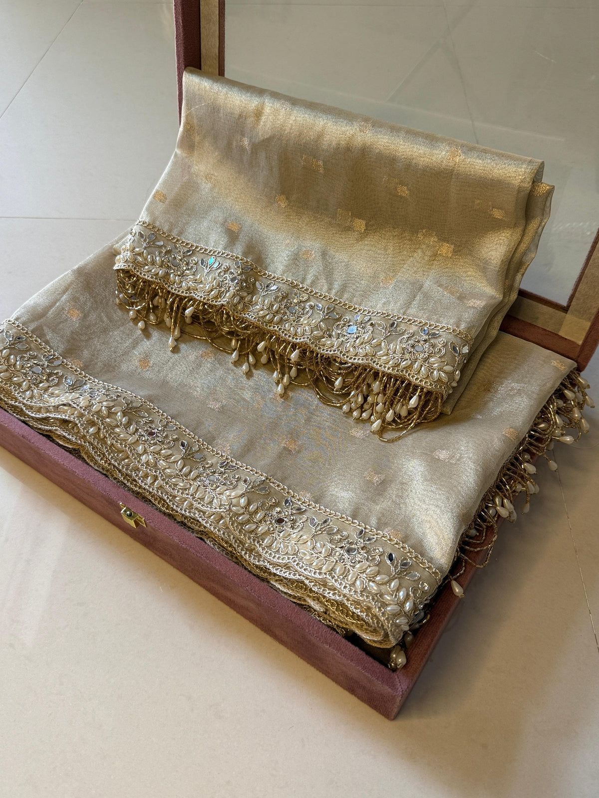 Soft Tissue saree with all over booti
