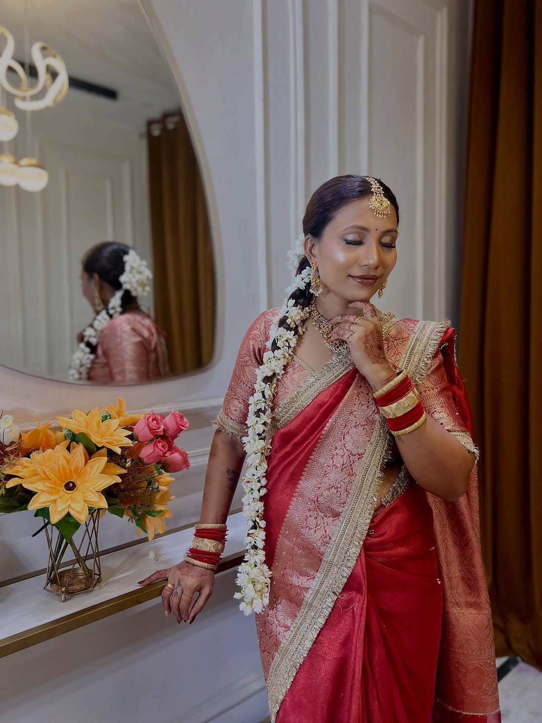Designer Banarasi Tissue Saree with Pearl Work on all over Body with Intricate Border and Pallu Design Along with Gotta Patti Lace Work